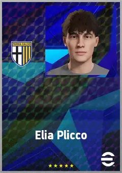 Elia Plicco eFootball 2026 player card, 61 OVR AMF