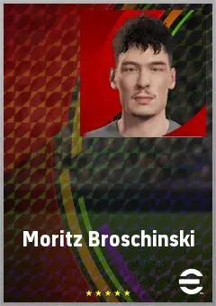 Moritz Broschinski eFootball 2026 player card, 68 OVR CF