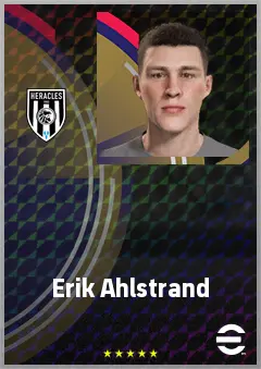 Erik Ahlstrand eFootball 2026 player card, 67 OVR RWF