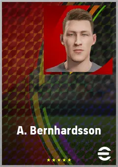 A. Bernhardsson eFootball 2026 player card, 72 OVR RMF