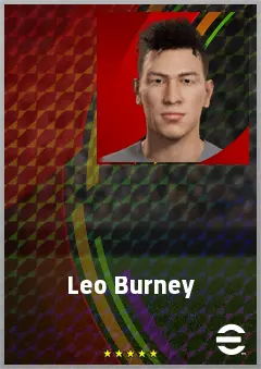 Leo Burney eFootball 2026 player card, 64 OVR CB