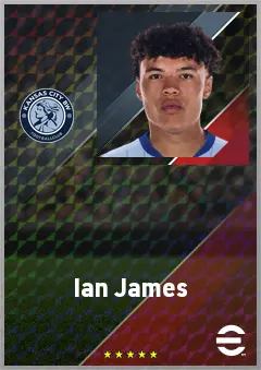 Ian James eFootball 2026 player card, 64 OVR CB
