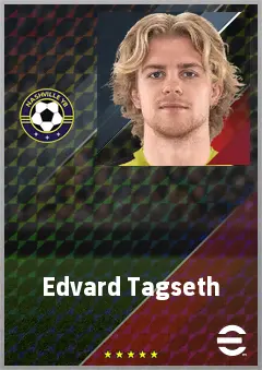 Edvard Tagseth eFootball 2026 player card, 72 OVR CMF