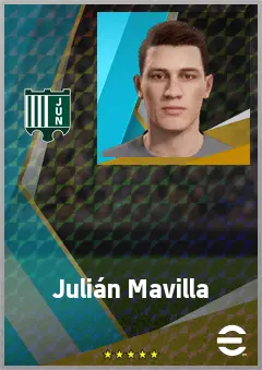 Julián Mavilla eFootball 2026 player card, 70 OVR LWF