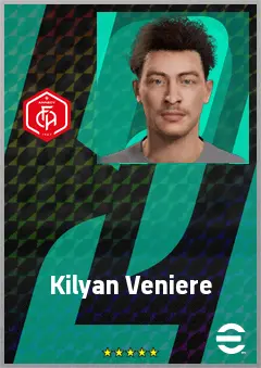 Kilyan Veniere eFootball 2026 player card, 60 OVR RMF