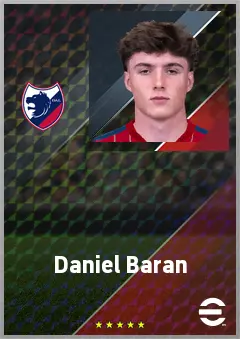 Daniel Baran eFootball 2026 player card, 63 OVR LWF