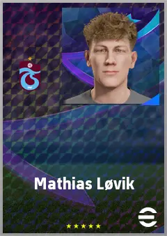 Mathias Løvik eFootball 2026 player card, 69 OVR LB