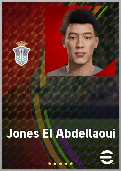 Jones El Abdellaoui eFootball 2026 player card, 69 OVR RWF