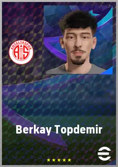 Berkay Topdemir eFootball 2026 player card, 63 OVR LWF