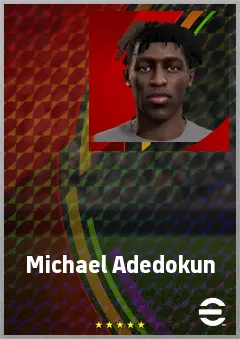 Michael Adedokun eFootball 2026 player card, 65 OVR LMF