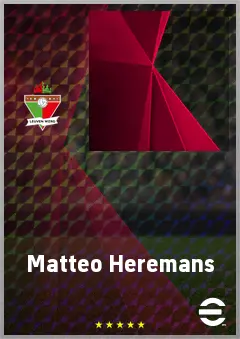 Matteo Heremans eFootball 2026 player card, 61 OVR AMF