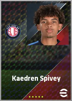 Kaedren Spivey eFootball 2026 player card, 61 OVR CMF