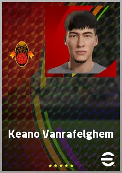 Keano Van Rafelghem eFootball 2026 player card, 64 OVR CF