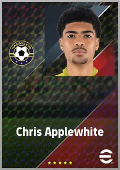 Chris Applewhite eFootball 2026 player card, 66 OVR CB