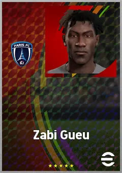 Zabi Gueu eFootball 2026 player card, 68 OVR CMF