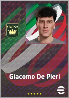 Giacomo De Pieri eFootball 2026 player card, 64 OVR RWF