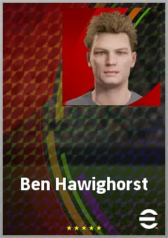 Ben Hawighorst eFootball 2026 player card, 63 OVR CB