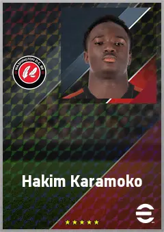 Hakim Karamoko eFootball 2026 player card, 64 OVR CF