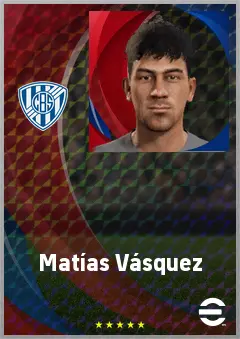 Matías Vásquez eFootball 2026 player card, 62 OVR GK