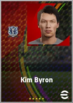 Kim Byron eFootball 2026 player card, 77 OVR CMF