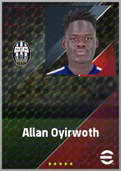 Allan Oyirwoth eFootball 2026 player card, 63 OVR CMF