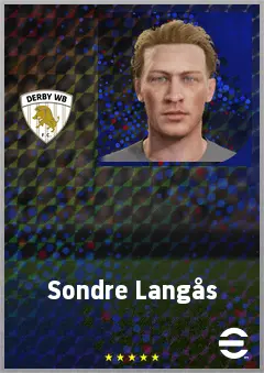 Sondre Langås eFootball 2026 player card, 71 OVR CB
