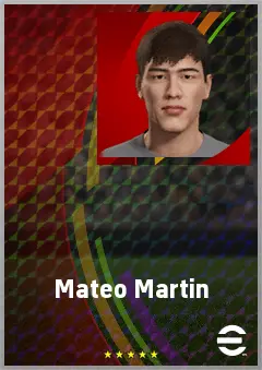 Mateo Martin eFootball 2026 player card, 62 OVR LB