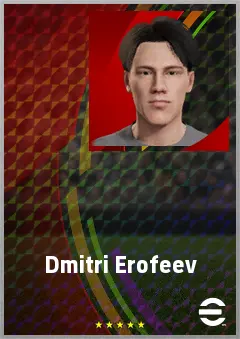 Dmitri Erofeev eFootball 2026 player card, 62 OVR CMF
