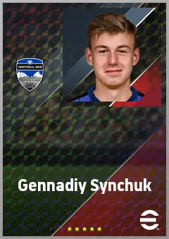 Gennadiy Synchuk eFootball 2026 player card, 70 OVR RWF