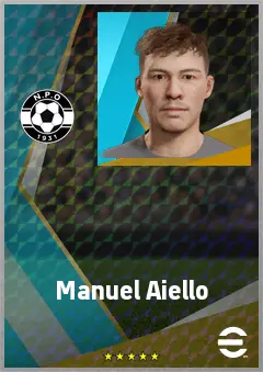 Manuel Aiello eFootball 2026 player card, 64 OVR RB