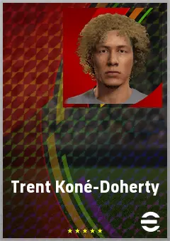 Trent Koné-Doherty eFootball 2026 player card, 66 OVR LWF