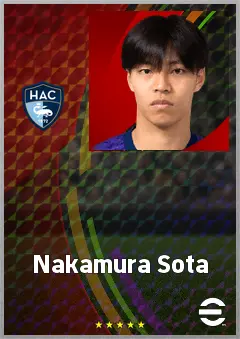 Nakamura Sota eFootball 2026 player card, 69 OVR AMF