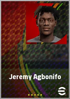 Jeremy Agbonifo eFootball 2026 player card, 69 OVR RWF