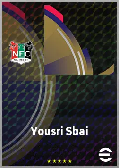 Yousri Sbai eFootball 2026 player card, 62 OVR DMF