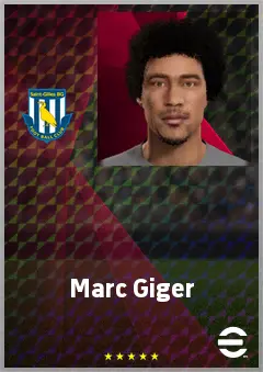 Marc Giger eFootball 2026 player card, 68 OVR CF