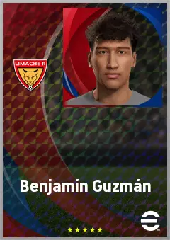 Benjamín Guzmán eFootball 2026 player card, 62 OVR CF