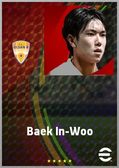 Baek In-Woo eFootball 2026 player card, 63 OVR AMF