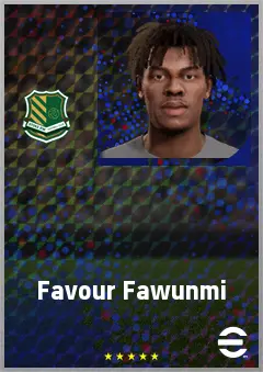 Favour Fawunmi eFootball 2026 player card, 60 OVR RMF
