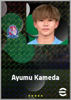 Kameda Ayumu eFootball 2026 player card, 65 OVR AMF