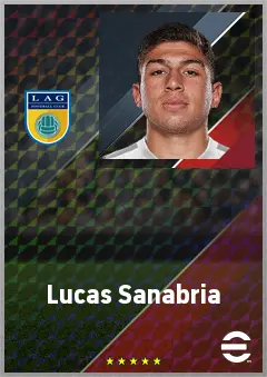 Lucas Sanabria eFootball 2026 player card, 72 OVR DMF