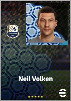 Neil Volken eFootball 2026 player card, 62 OVR LB