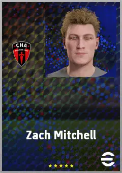 Zach Mitchell eFootball 2026 player card, 67 OVR CB