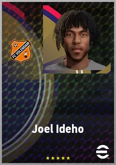Joel Ideho eFootball 2026 player card, 65 OVR LWF