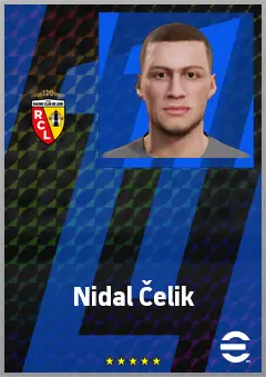 Nidal Čelik eFootball 2026 player card, 68 OVR CB