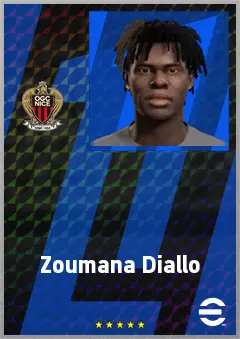Zoumana Diallo eFootball 2026 player card, 64 OVR CF