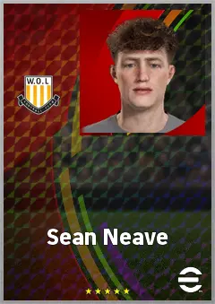 Sean Neave eFootball 2026 player card, 66 OVR CF