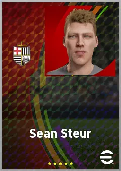Sean Steur eFootball 2026 player card, 68 OVR CMF