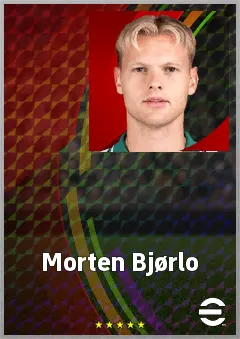 Morten Bjørlo eFootball 2026 player card, 67 OVR CMF