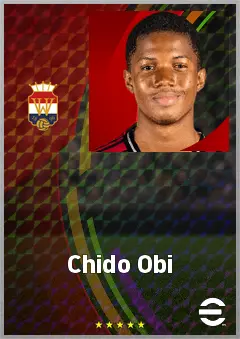 Chido Obi eFootball 2026 player card, 69 OVR CF