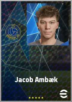 Jacob Ambæk eFootball 2026 player card, 67 OVR CF